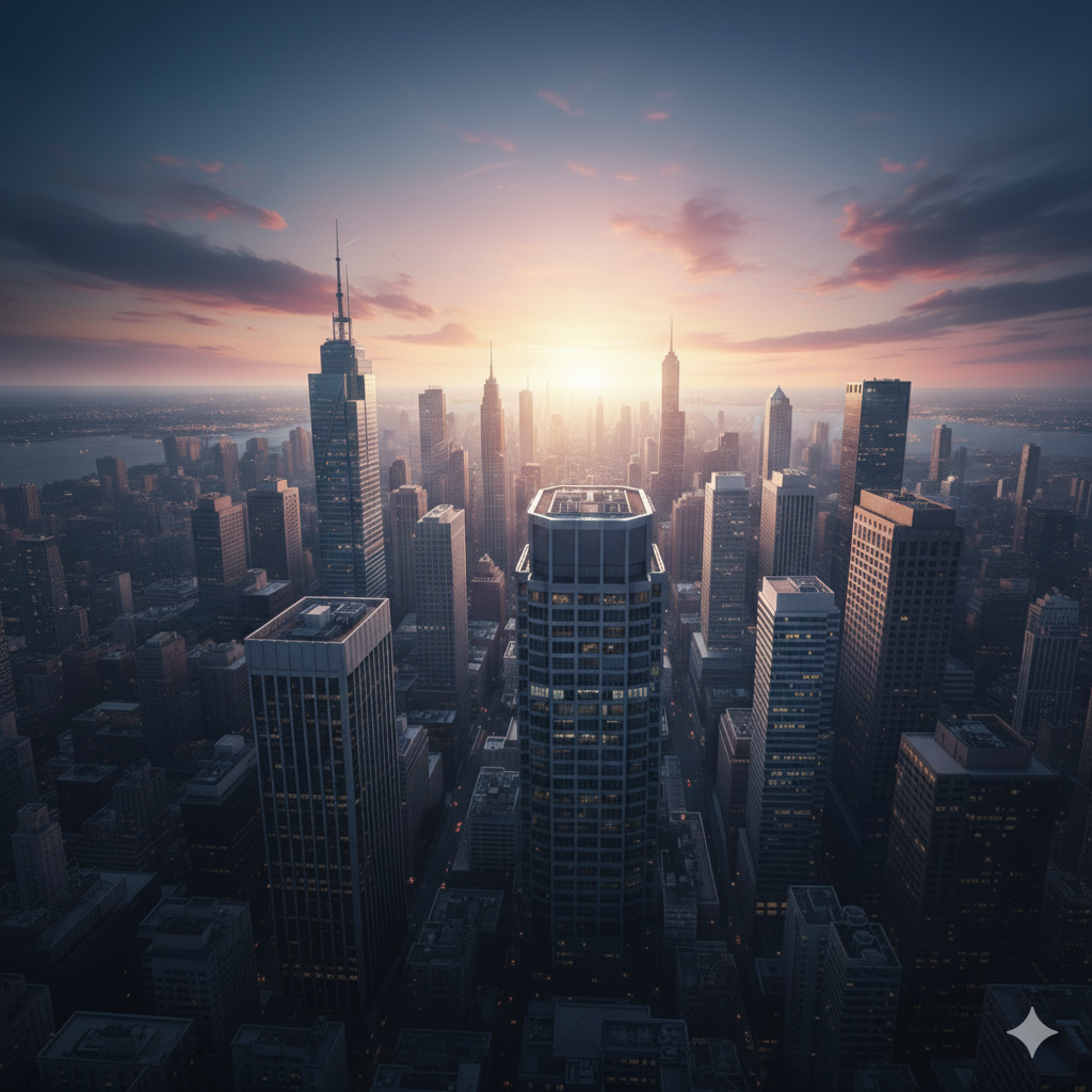 High-rise city representing career heights